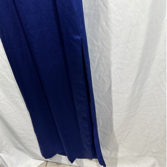NEW Aidan by Aidan Mattox [ 6 ]‎ Satin Cowl Neck Gown in Royal Sapphire - Picture 12 of 16
